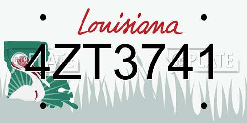 4ZT3741 Louisiana License Plate