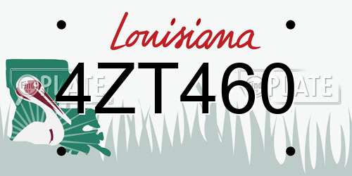 4ZT460 Louisiana License Plate