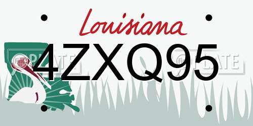 4ZXQ95 Louisiana License Plate