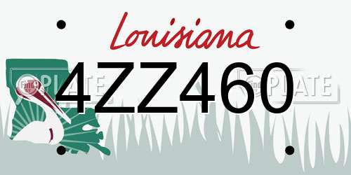 4ZZ460 Louisiana License Plate