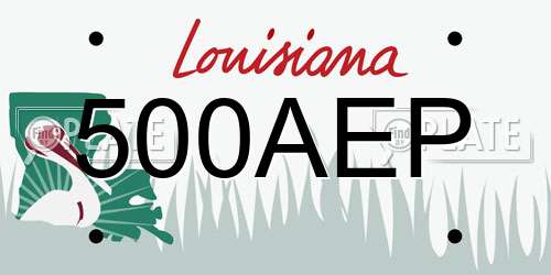 500AEP Louisiana License Plate