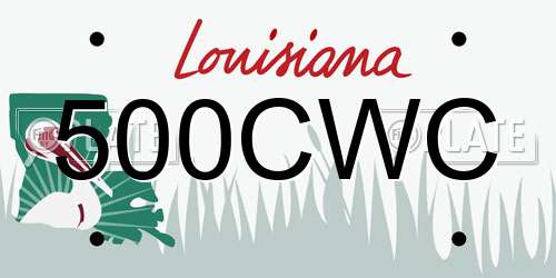 500CWC Louisiana License Plate
