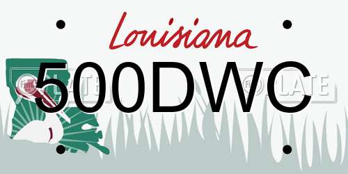 500DWC Louisiana License Plate