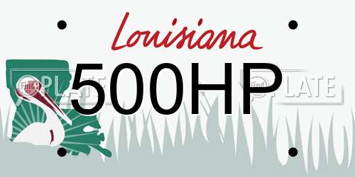 500HP Louisiana License Plate