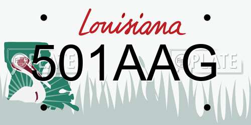 501AAG Louisiana License Plate