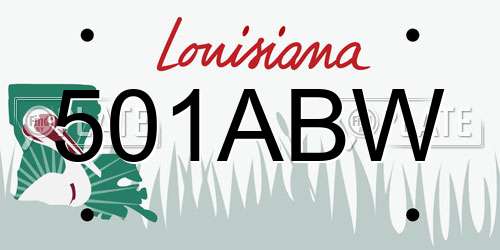 501ABW Louisiana License Plate
