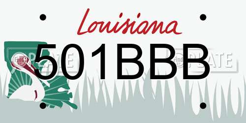501BBB Louisiana License Plate