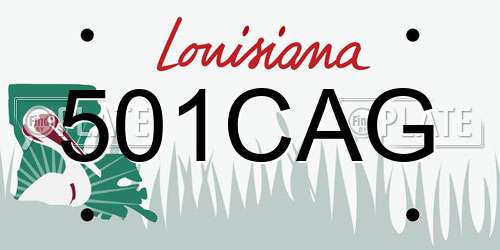 501CAG Louisiana License Plate