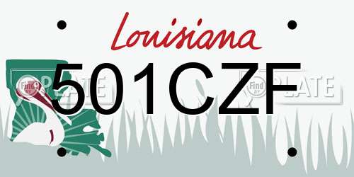 501CZF Louisiana License Plate