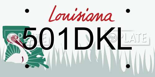 501DKL Louisiana License Plate
