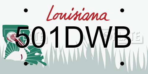 501DWB Louisiana License Plate