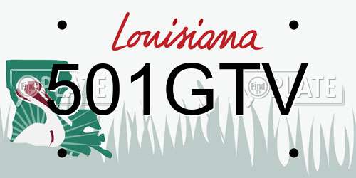 501GTV Louisiana License Plate