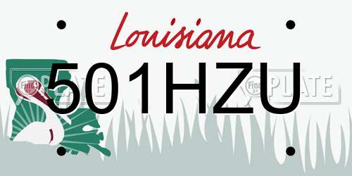 501HZU Louisiana License Plate