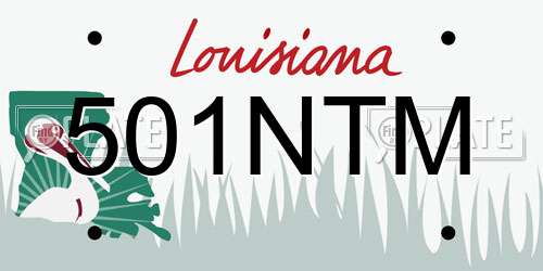 501NTM Louisiana License Plate