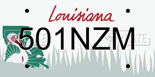 501NZM Louisiana License Plate