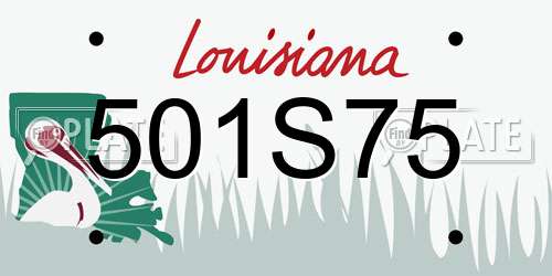 501S75 Louisiana License Plate