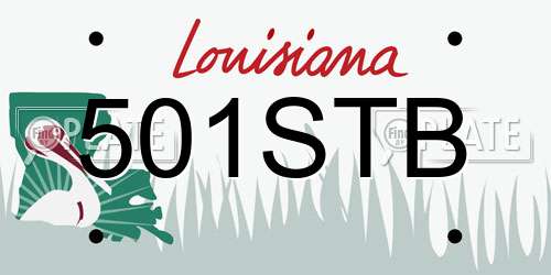 501STB Louisiana License Plate