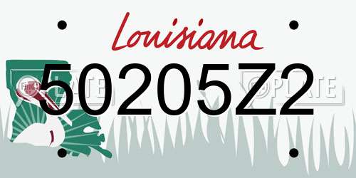 50205Z2 Louisiana License Plate