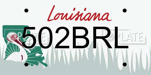 502BRL Louisiana License Plate