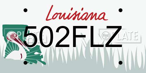 502FLZ Louisiana License Plate