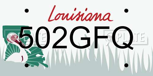 502GFQ Louisiana License Plate