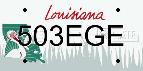 503EGE Louisiana License Plate