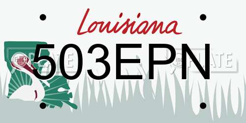 503EPN Louisiana License Plate