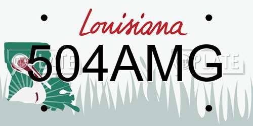 504AMG Louisiana License Plate