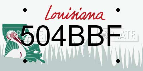 504BBF Louisiana License Plate