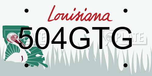 504GTG Louisiana License Plate