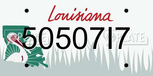 50507I7 Louisiana License Plate