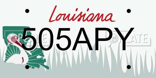 505APY Louisiana License Plate