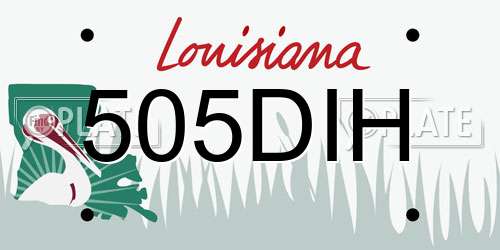 505DIH Louisiana License Plate