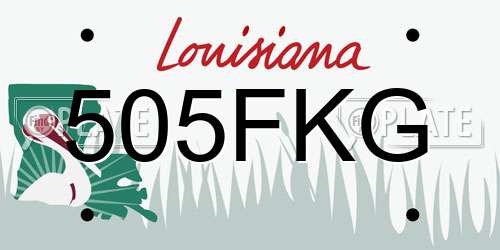 505FKG Louisiana License Plate