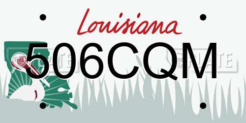 506CQM Louisiana License Plate
