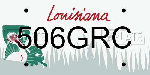 506GRC Louisiana License Plate