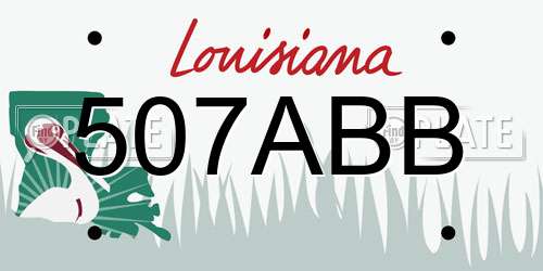 507ABB Louisiana License Plate