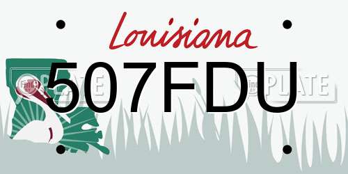 507FDU Louisiana License Plate