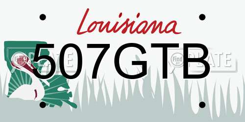 507GTB Louisiana License Plate