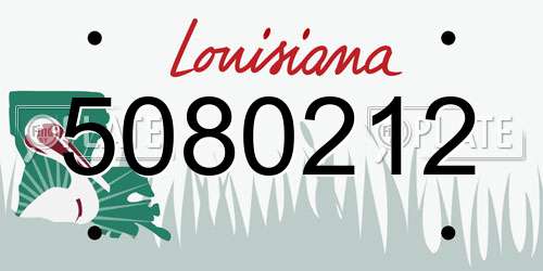5080212 Louisiana License Plate