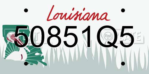 50851Q5 Louisiana License Plate
