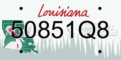 50851Q8 Louisiana License Plate