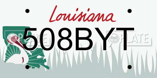 508BYT Louisiana License Plate
