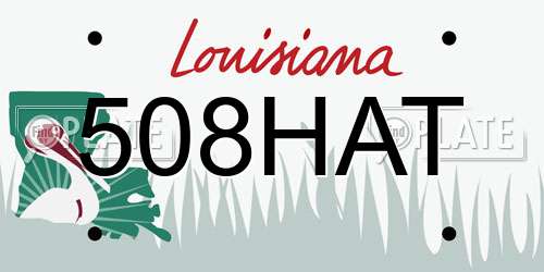508HAT Louisiana License Plate