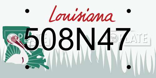 508N47 Louisiana License Plate