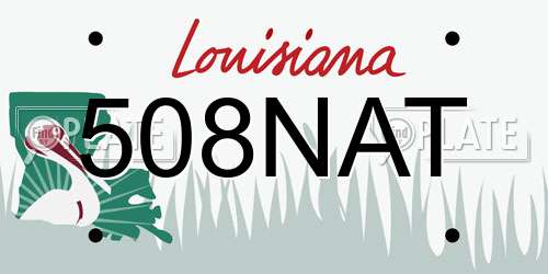 508NAT Louisiana License Plate