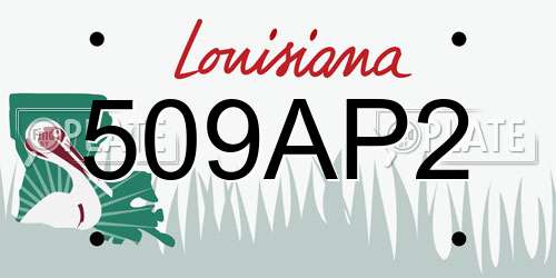 509AP2 Louisiana License Plate