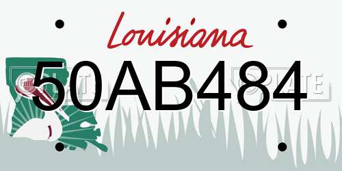 50AB484 Louisiana License Plate