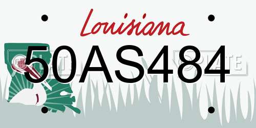 50AS484 Louisiana License Plate