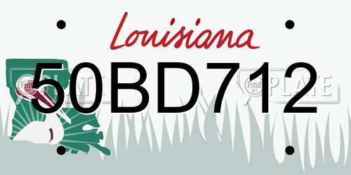 50BD712 Louisiana License Plate